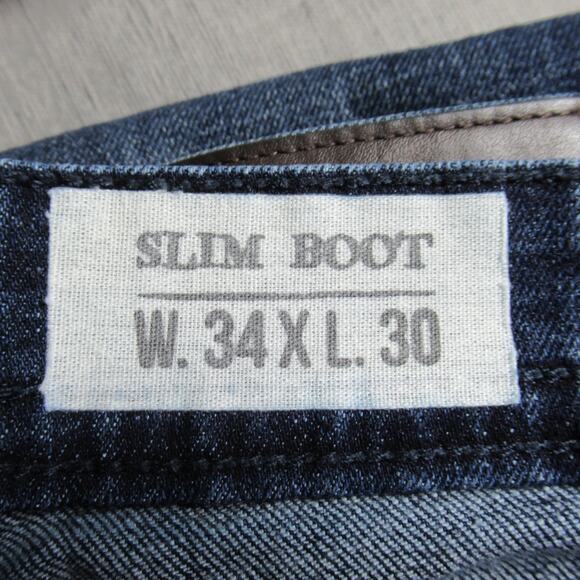 TK Axel Jeans Mens Size 34x30 Blue Slim Boot Denim Cowboy Western Biker Moto - Picture 11 of 12